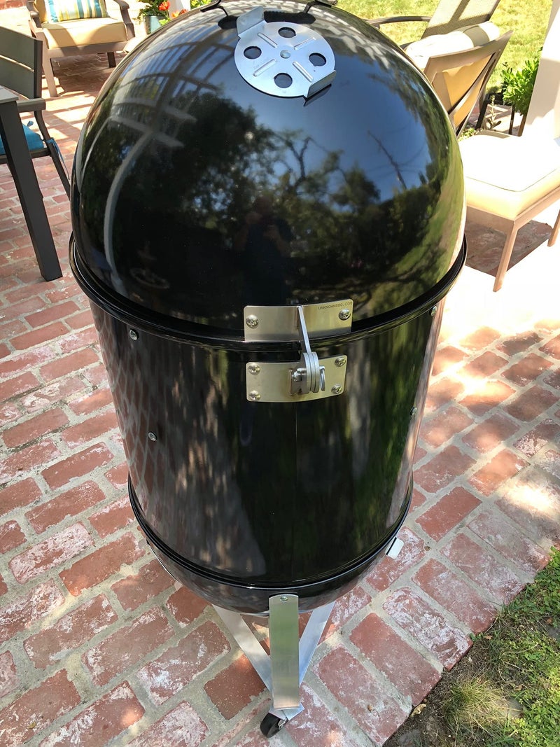 BBQgaskets.com Stainless Lid Hinge Kit compatible with Weber Smokey Mountain Grill 18.5 22.5 quick release - Image 3
